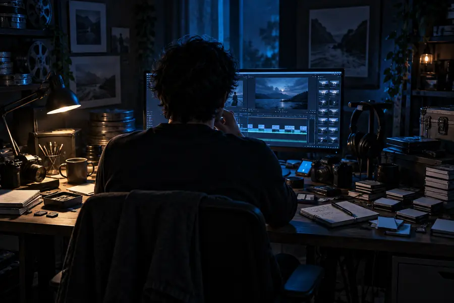 Video editing workspace with material awaiting a clear creative direction